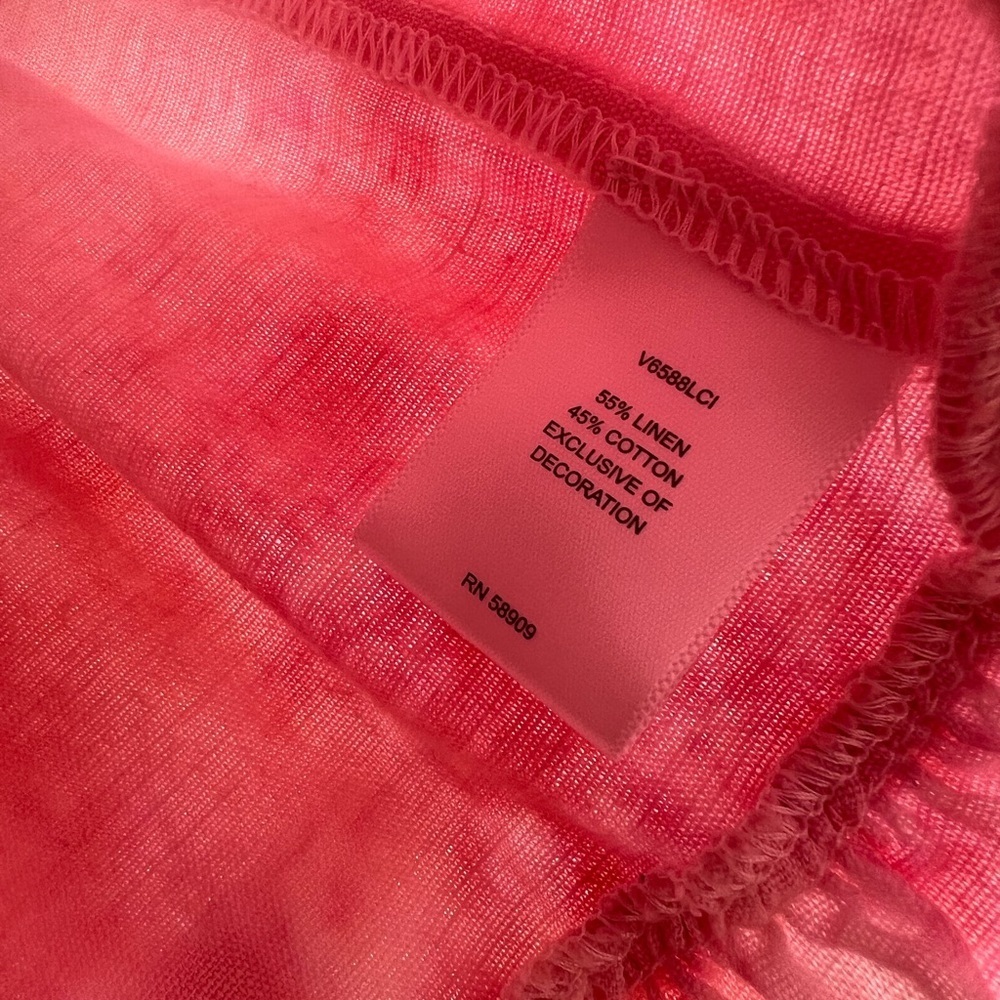 Chelsea & Violet Linen Blend Pink Cottagecore Tiered Lace Mini Skirt Size M - Picture 7 of 7